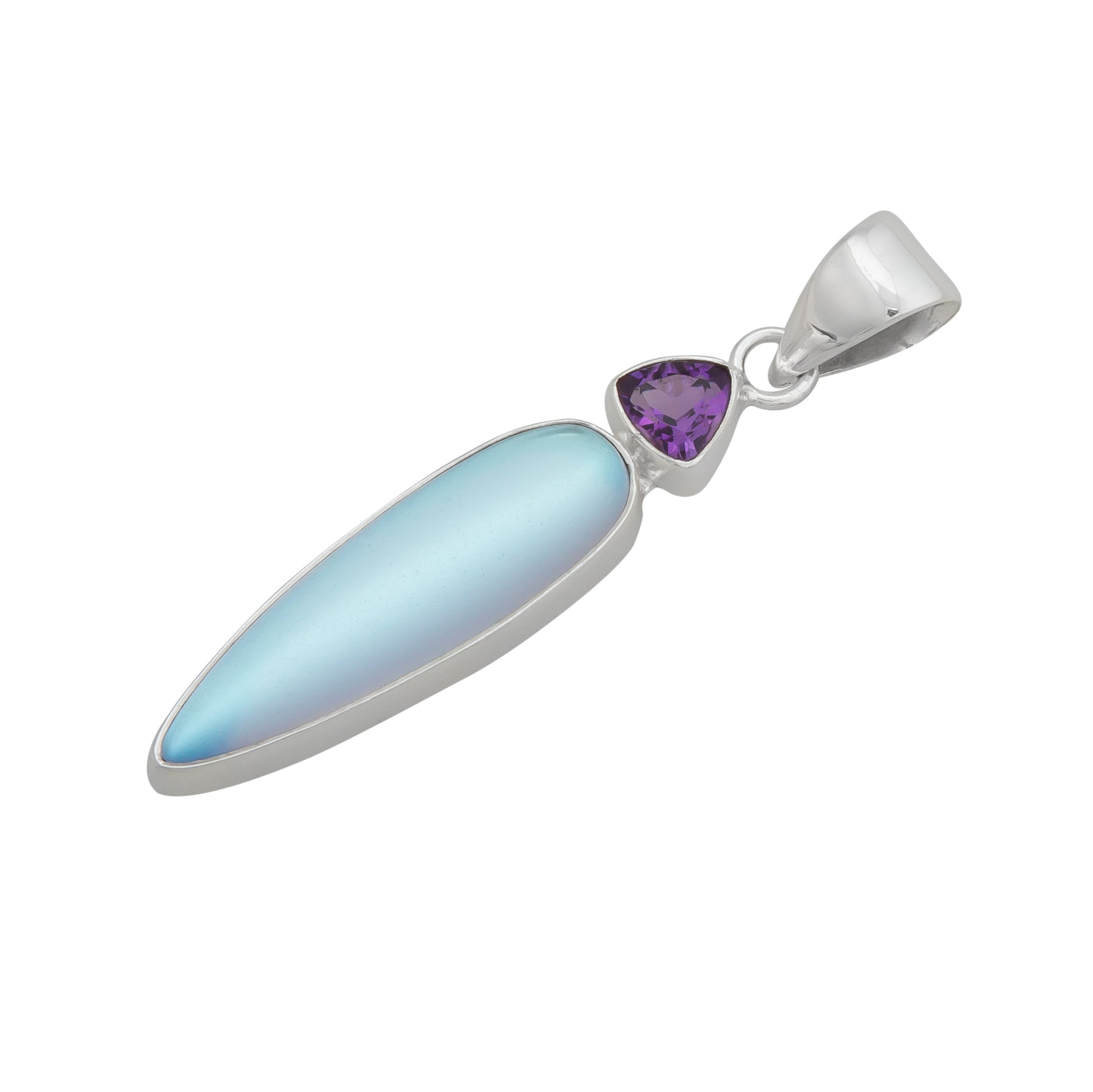 Sterling Silver Amethyst and Luminite Pendant | Charles Albert Jewelry