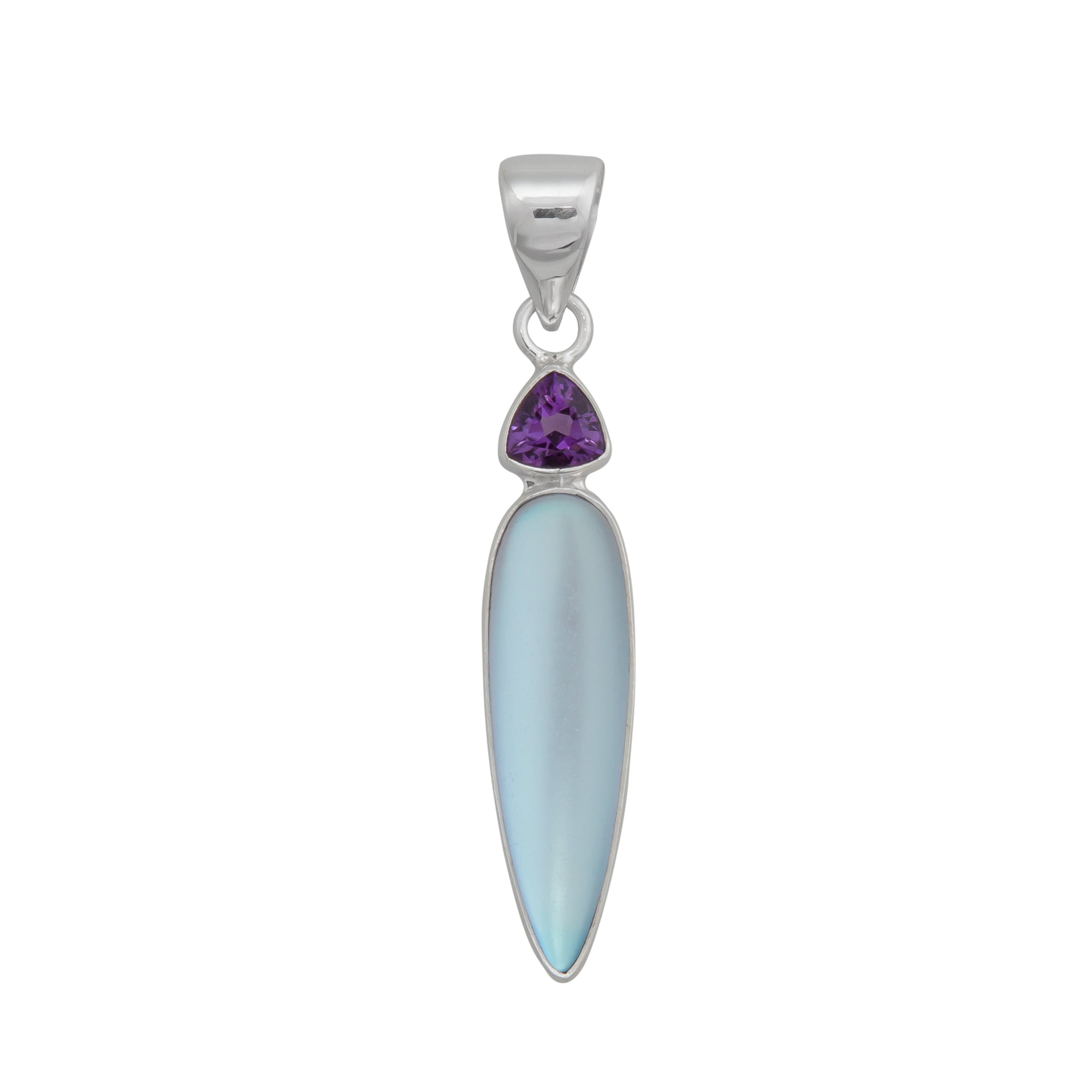 Sterling Silver Amethyst and Luminite Pendant | Charles Albert Jewelry