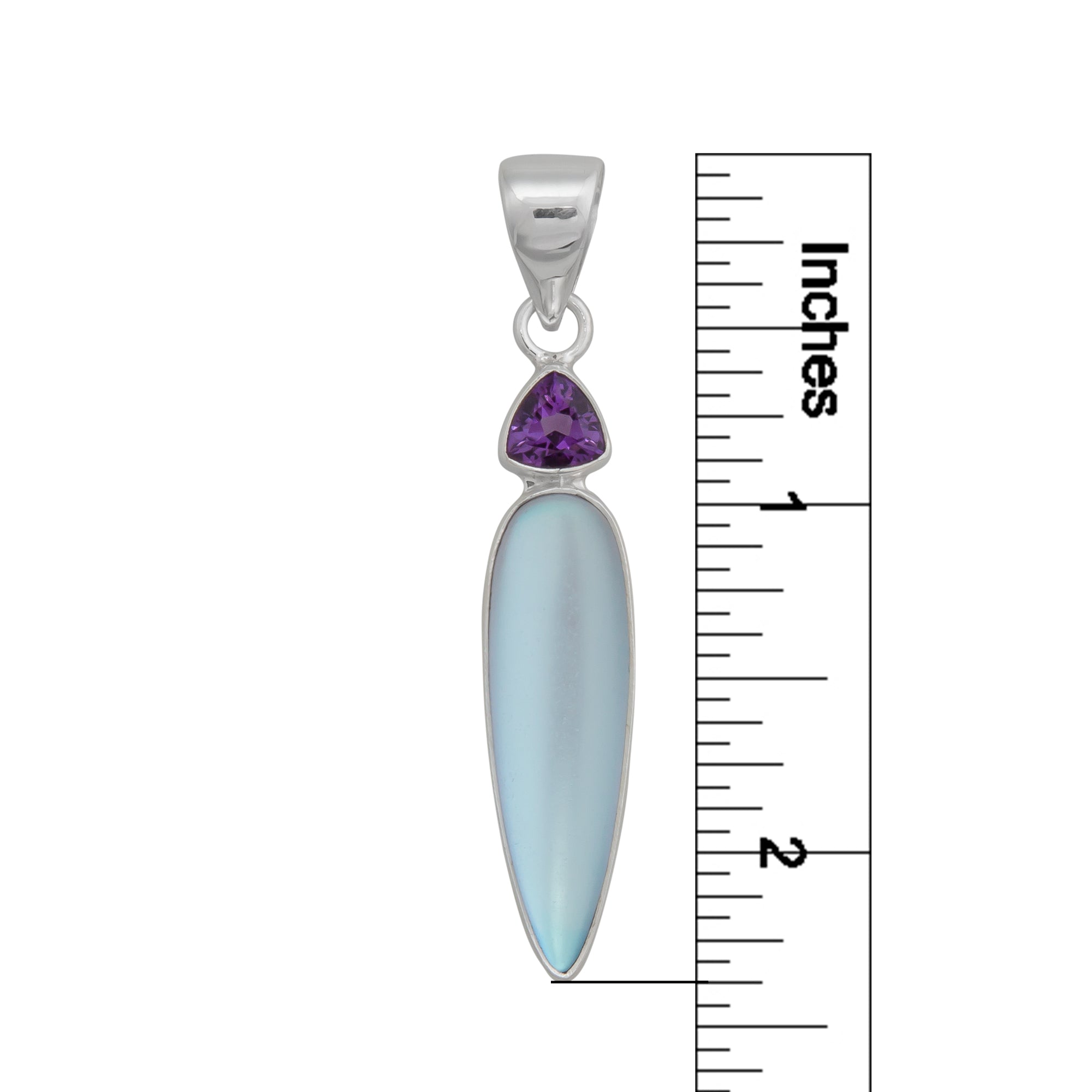 Sterling Silver Amethyst and Luminite Pendant | Charles Albert Jewelry