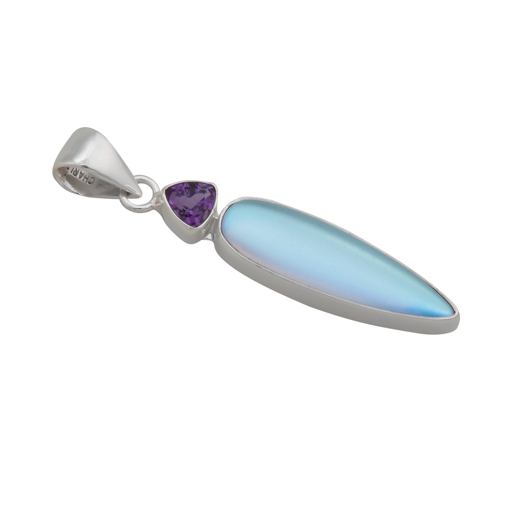 Sterling Silver Amethyst and Luminite Pendant | Charles Albert Jewelry