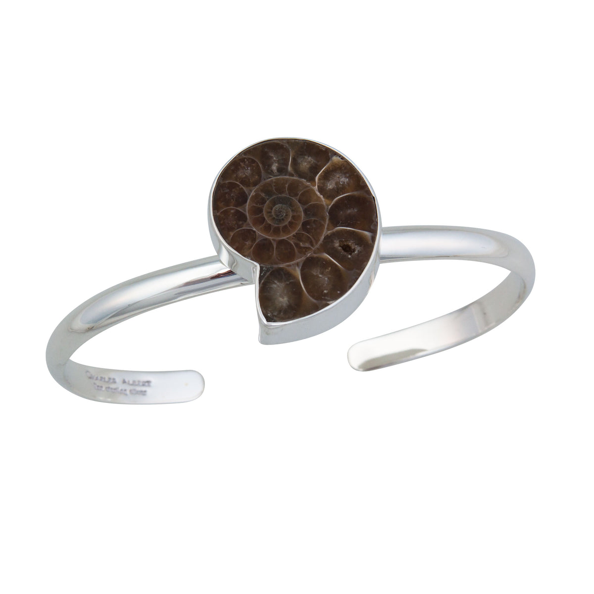 Sterling Silver Ammonite Mini Cuff | Charles Albert Jewelry