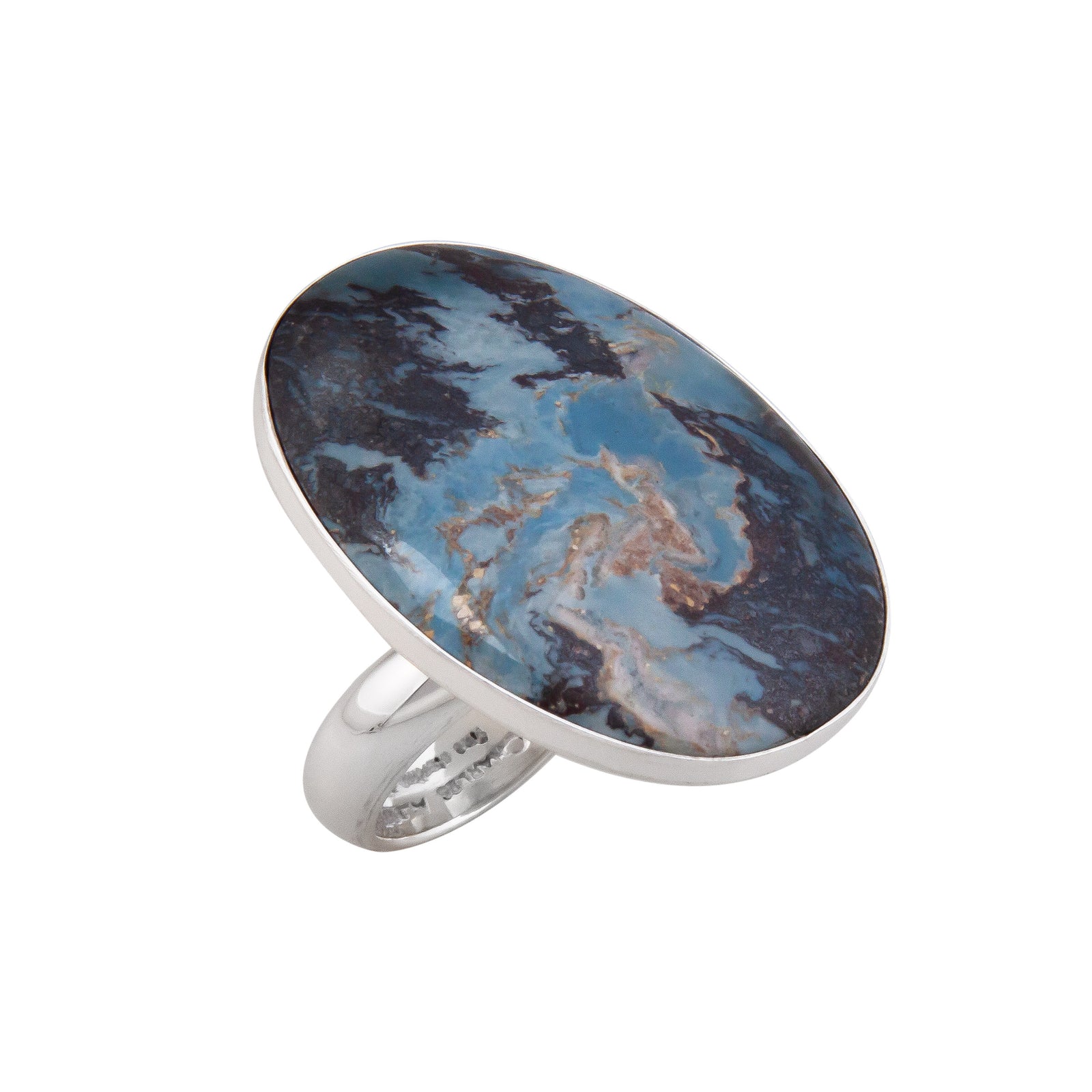 Sterling Silver Aztec Lapis Adjustable Ring | Charles Albert Jewelry