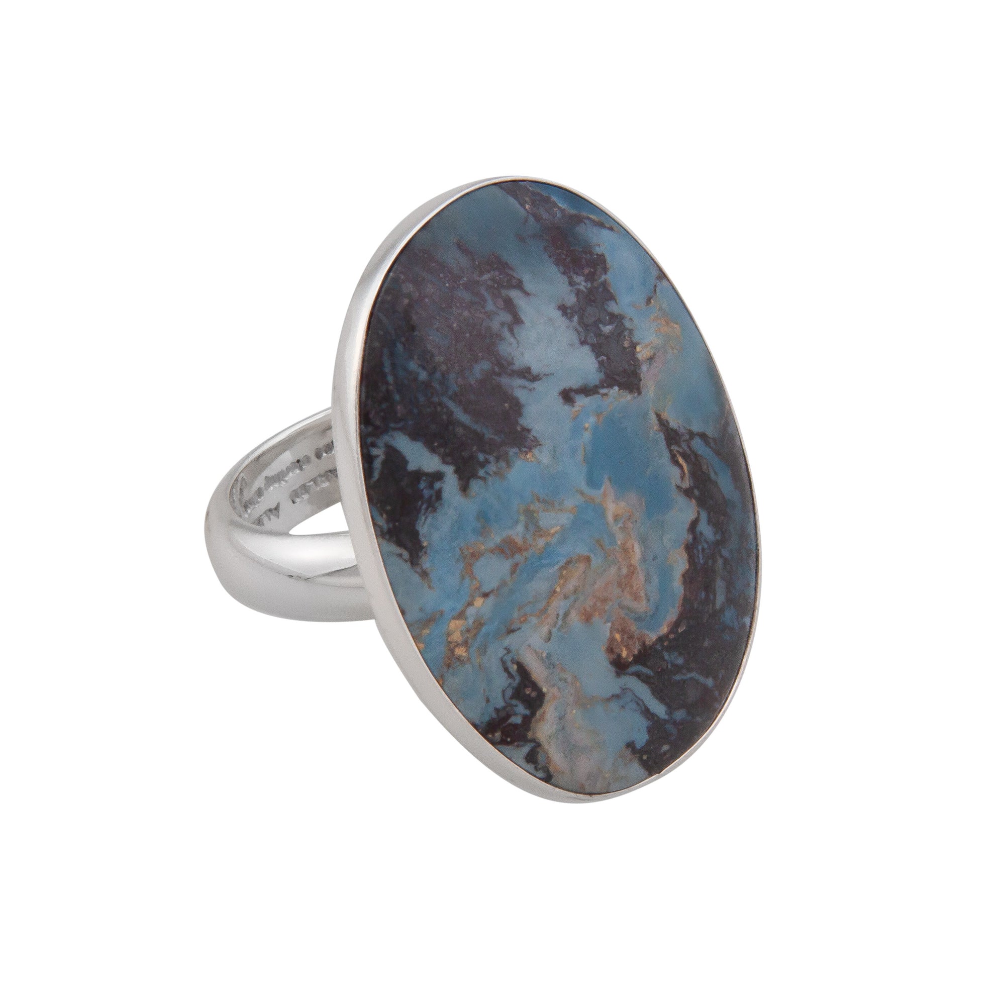 Sterling Silver Aztec Lapis Adjustable Ring | Charles Albert Jewelry