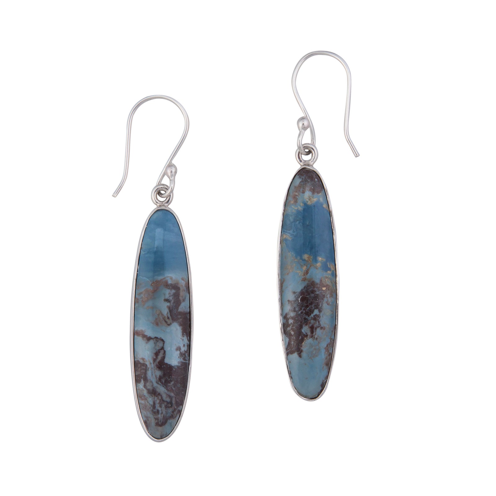 Sterling Silver Aztec Lapis Drop Earrings | Charles Albert Jewelry