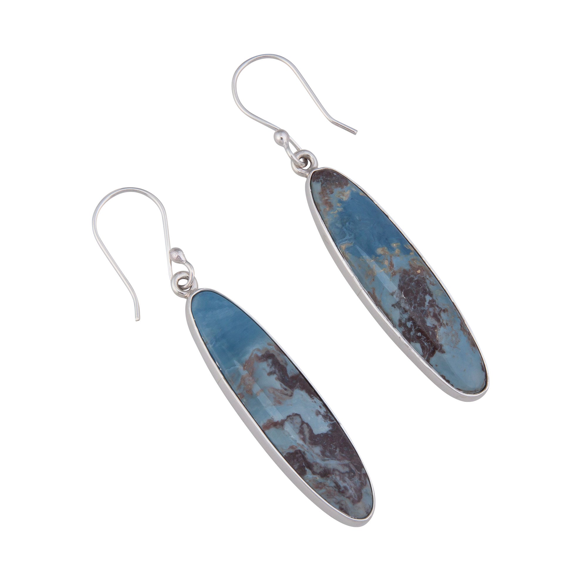 Sterling Silver Aztec Lapis Drop Earrings | Charles Albert Jewelry