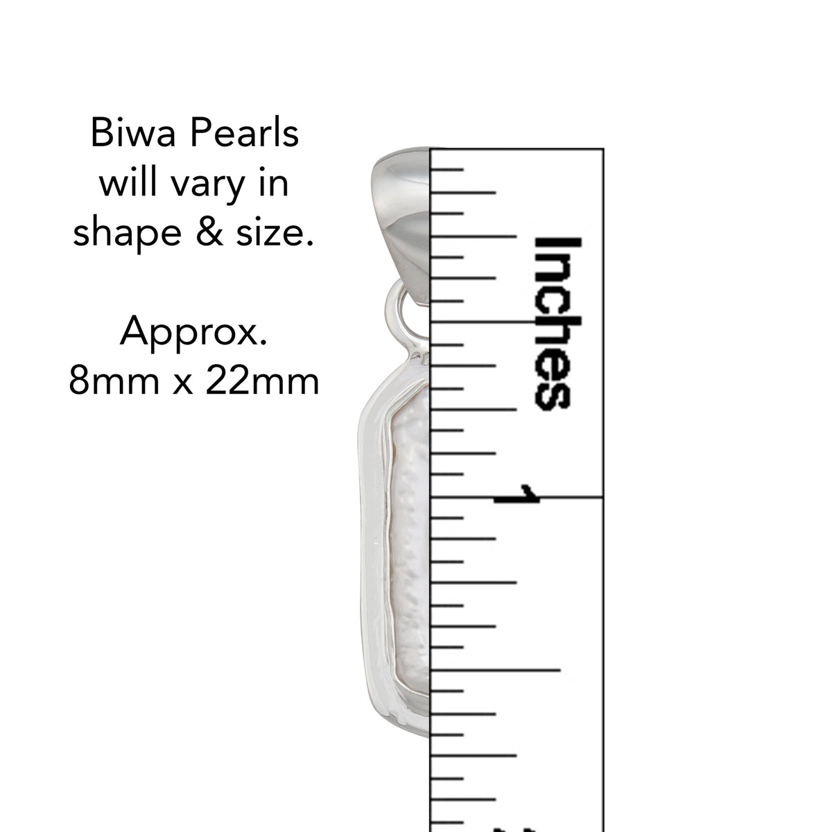 Sterling Silver Biwa Pearl with Detailed Edge Pendant | Charles Albert Jewelry