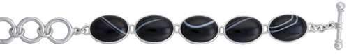 Sterling Silver Black Sardonyx Bracelet | Charles Albert Jewelry