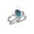 Sterling Silver Blue Topaz Double Band Adjustable Ring | Charles Albert Jewelry