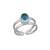 Sterling Silver Blue Topaz Double Band Adjustable Ring | Charles Albert Jewelry