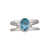 Sterling Silver Blue Topaz Double Band Adjustable Ring | Charles Albert Jewelry