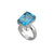 Sterling Silver Blue Topaz Rectangle Prong Set Adjustable Ring | Charles Albert Jewelry