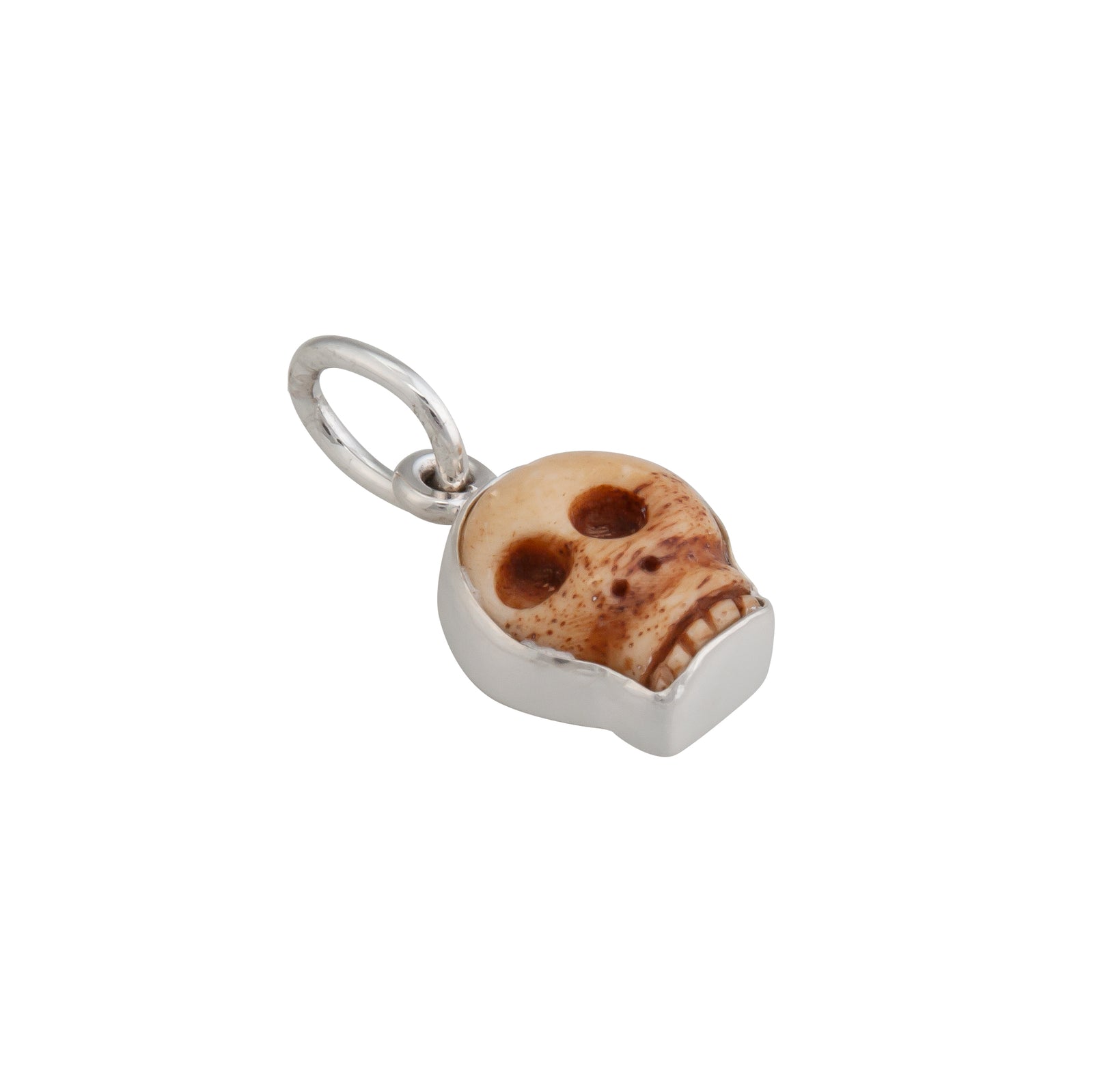 Sterling Silver Bone Skull Mini Charm Pendant | Charles Albert Jewelry
