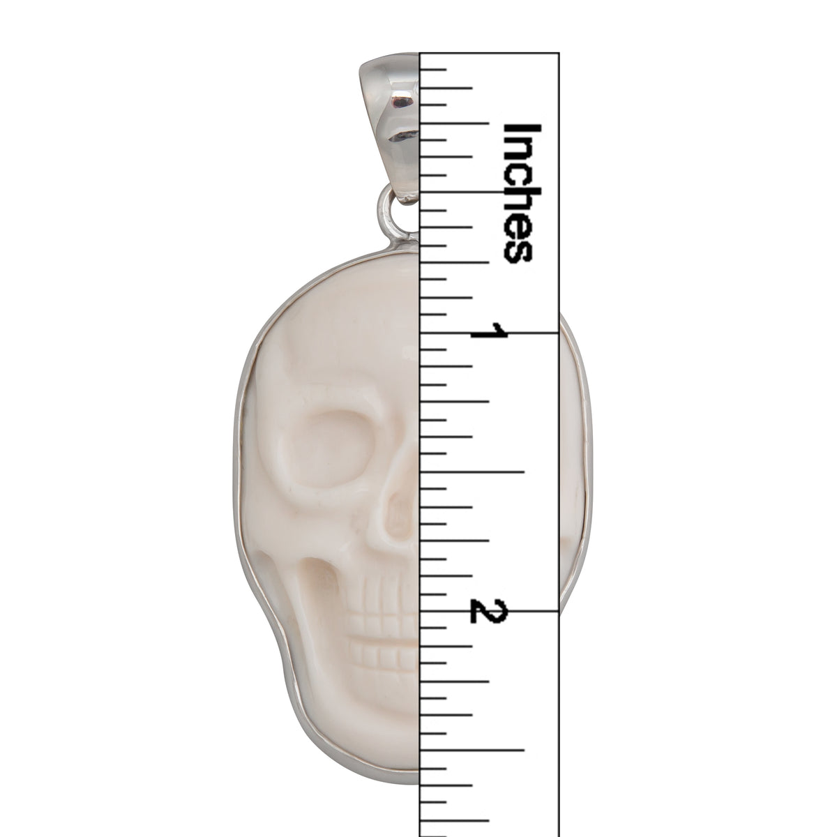 Sterling Silver Bone Skull Pendant - Large | Charles Albert Jewelry