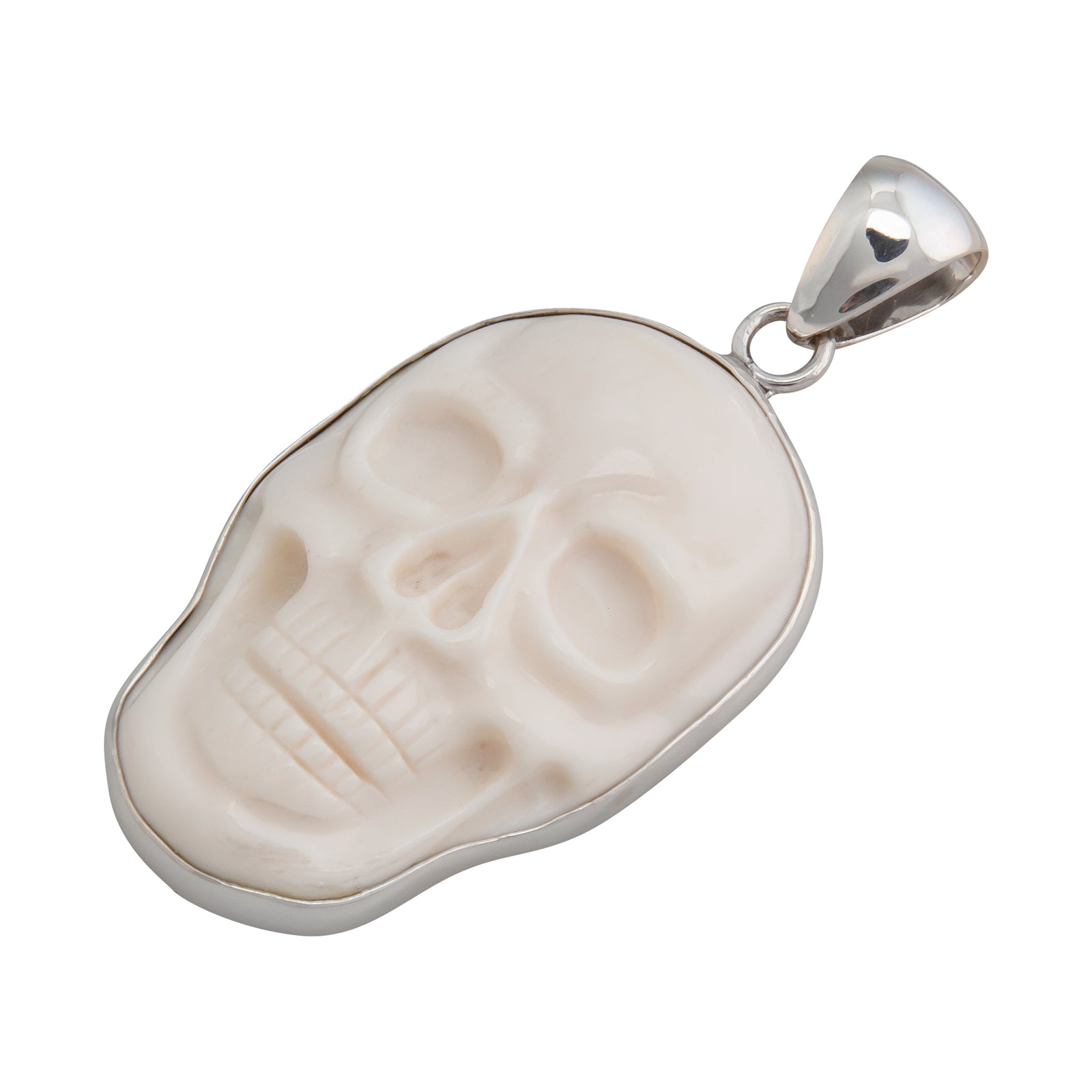 Sterling Silver Bone Skull Pendant - Large | Charles Albert Jewelry