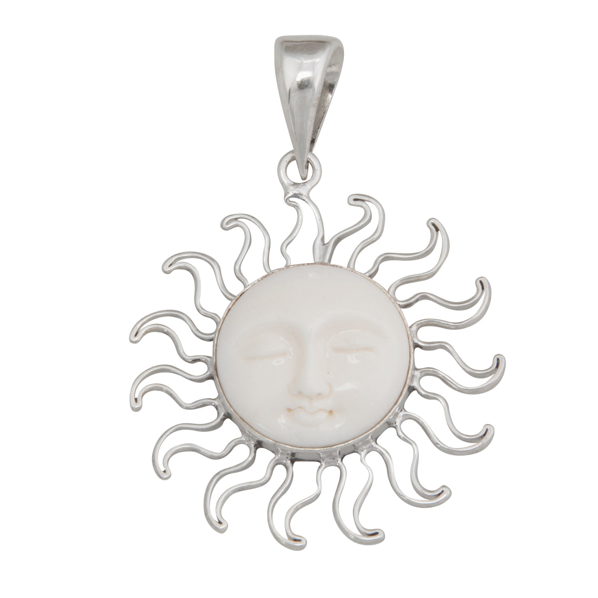 Sterling Silver Bone Sun Pendant | Charles Albert Jewelry