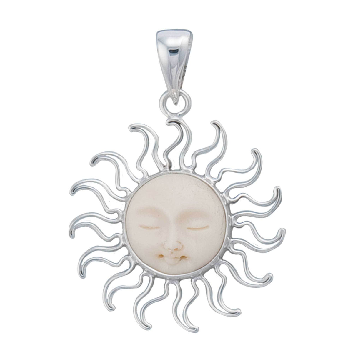 Sterling Silver Bone Sun Pendant | Charles Albert Jewelry