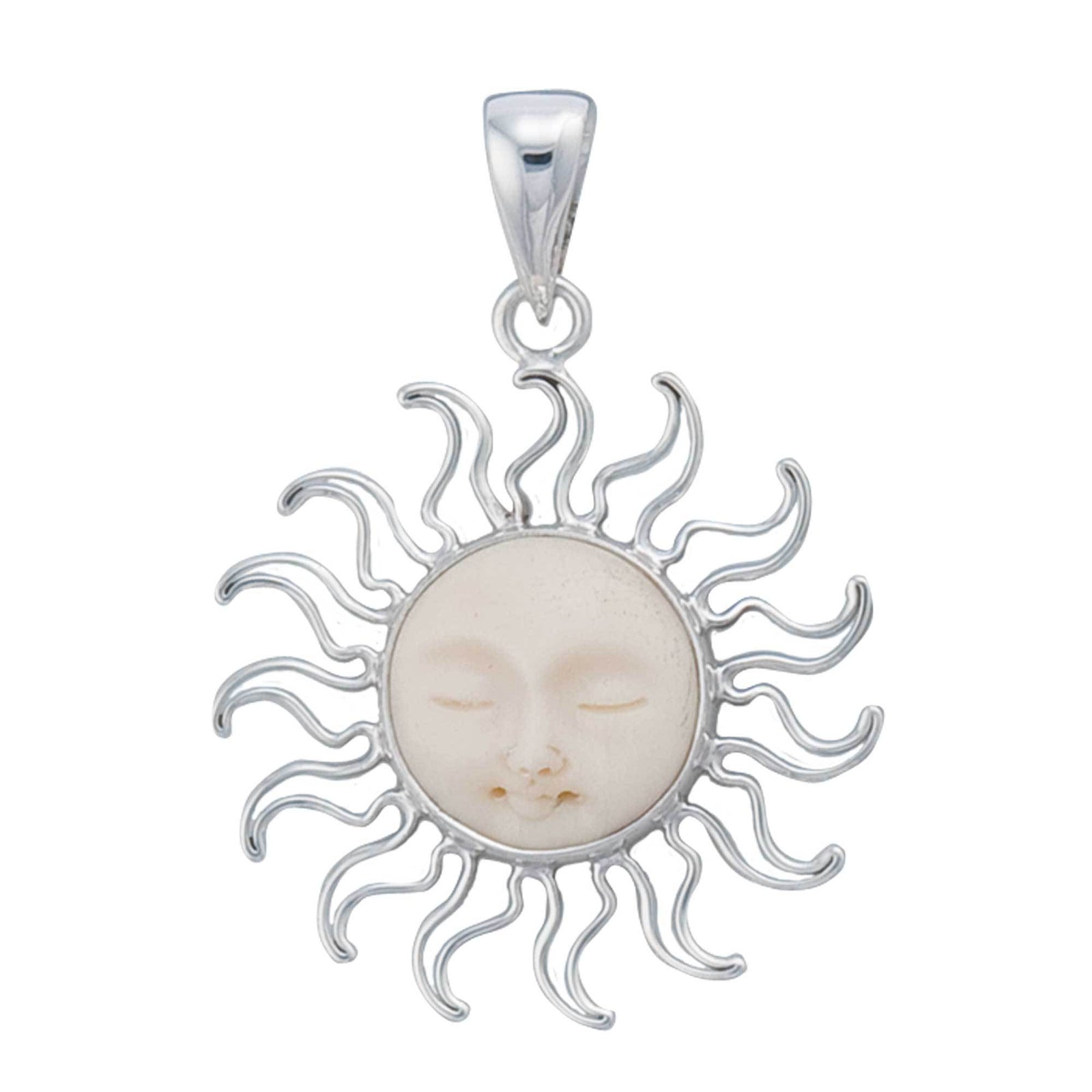 Sterling Silver Bone Sun Pendant | Charles Albert Jewelry