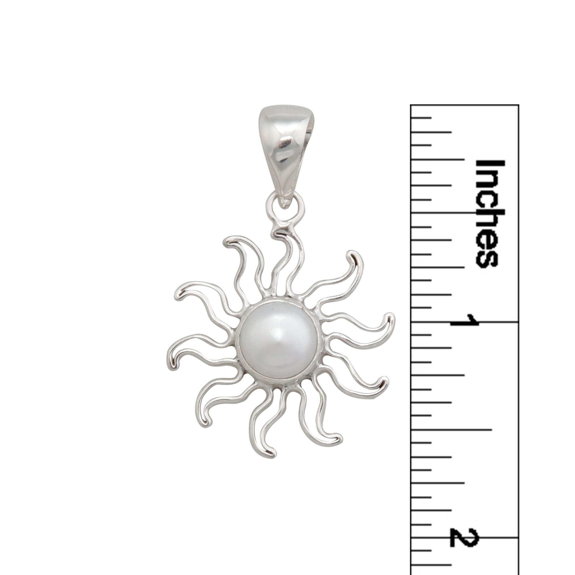 Sterling Silver Pearl Sun Pendant | Charles Albert Jewelry