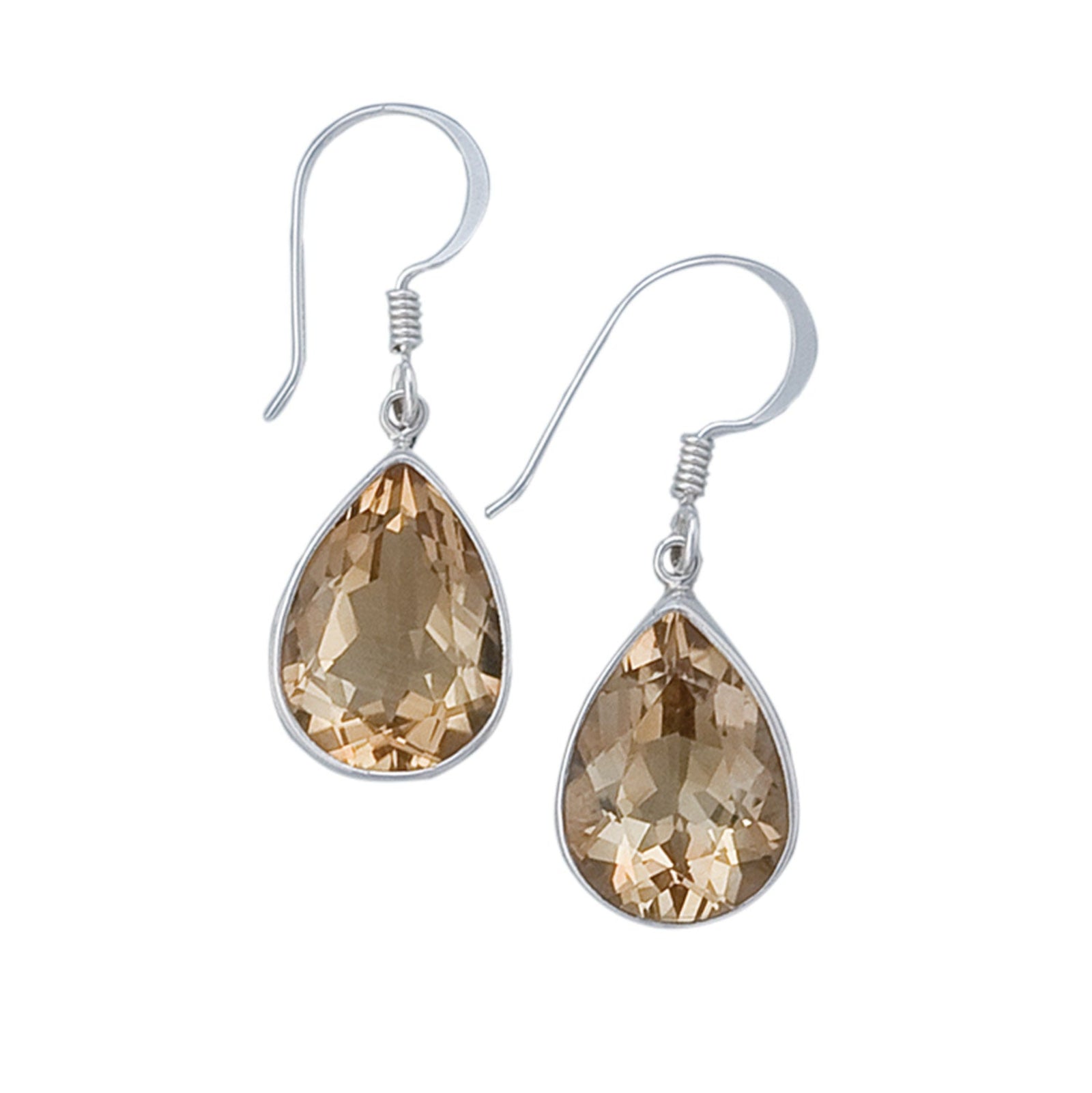 Sterling Silver Teardrop Citrine Drop Earring | Charles Albert Jewelry