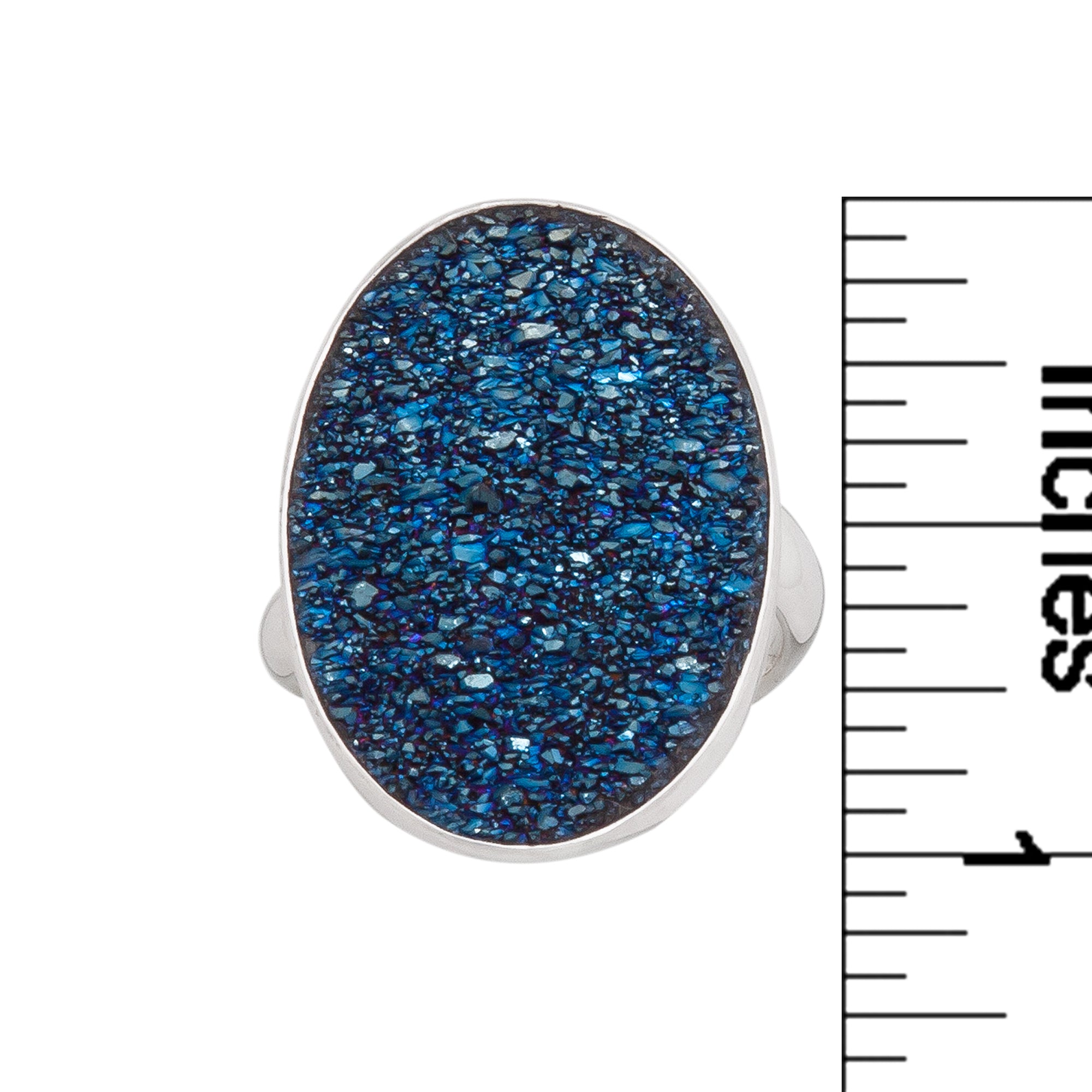 Sterling Silver Cobalt Druzy Adjustable Ring | Charles Albert Jewelry