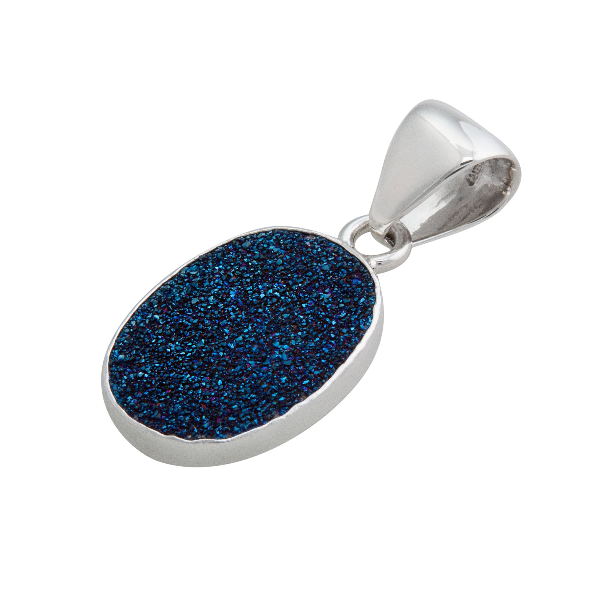 Sterling Silver Cobalt Druzy Pendant | Charles Albert Jewelry