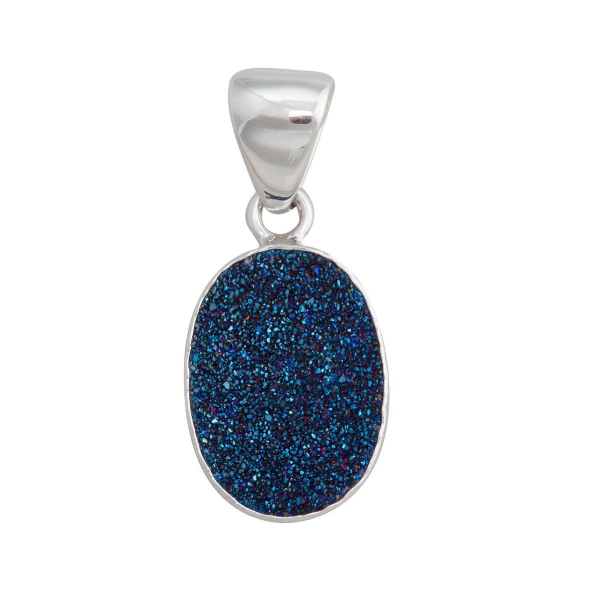 Sterling Silver Cobalt Druzy Pendant | Charles Albert Jewelry