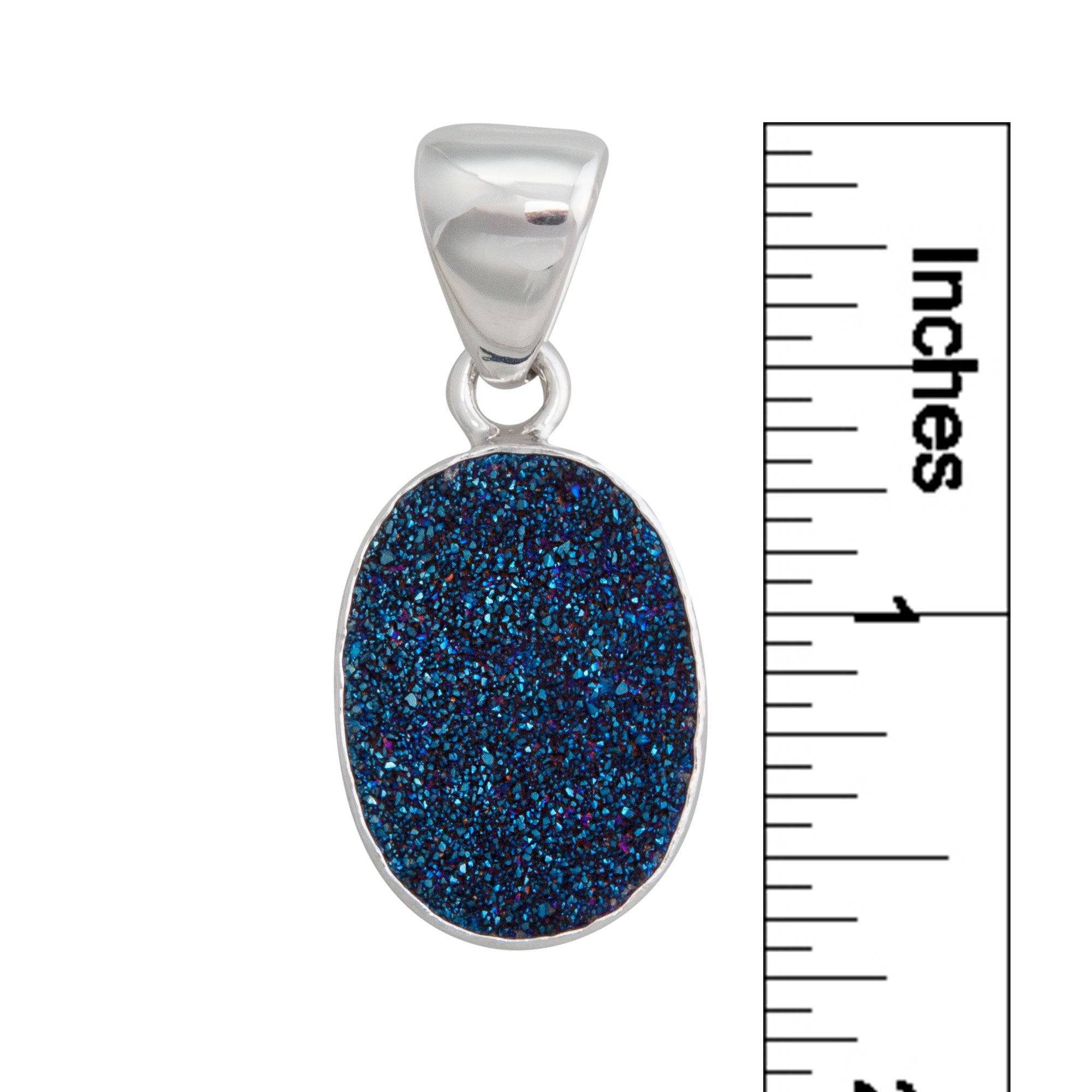 Sterling Silver Cobalt Druzy Pendant | Charles Albert Jewelry