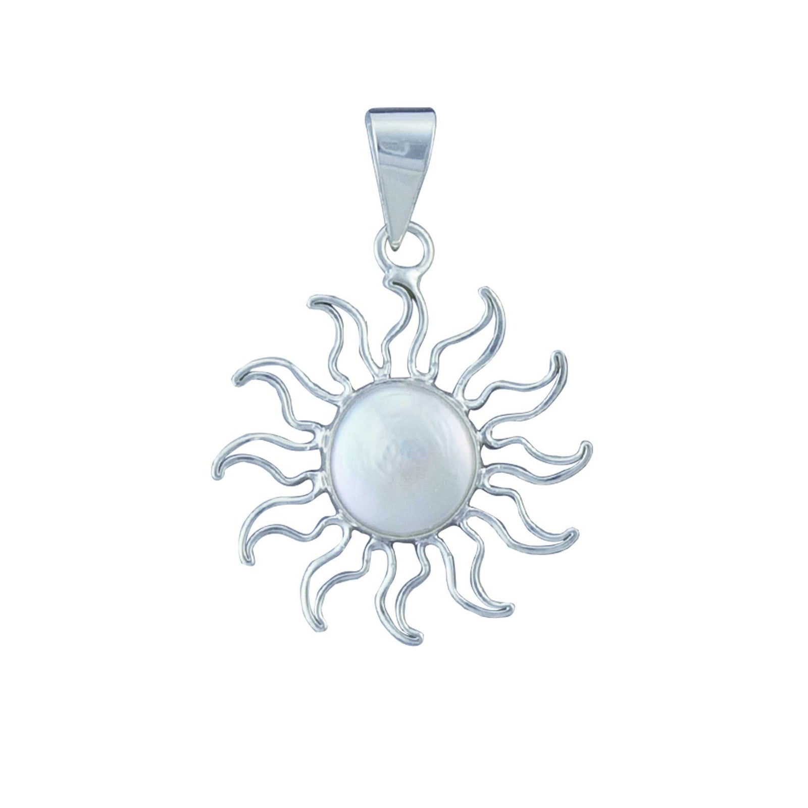 Sterling Silver Pearl Sun Pendant | Charles Albert Jewelry