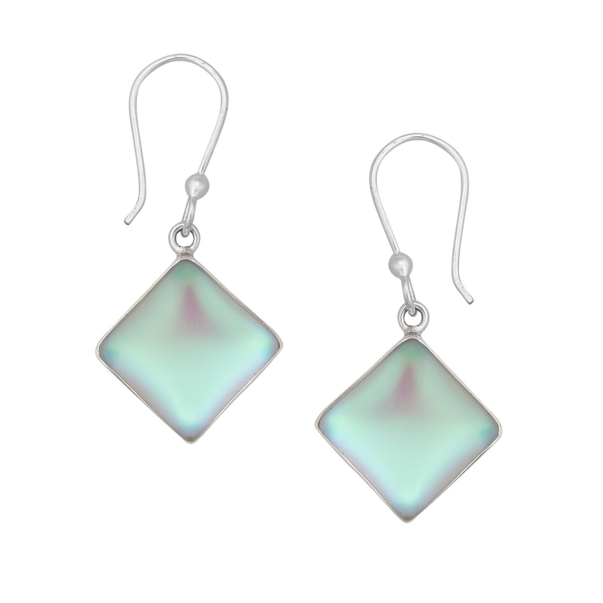 Sterling Silver Diamond Shape Luminite Drop Earrings | Charles Albert Jewelry