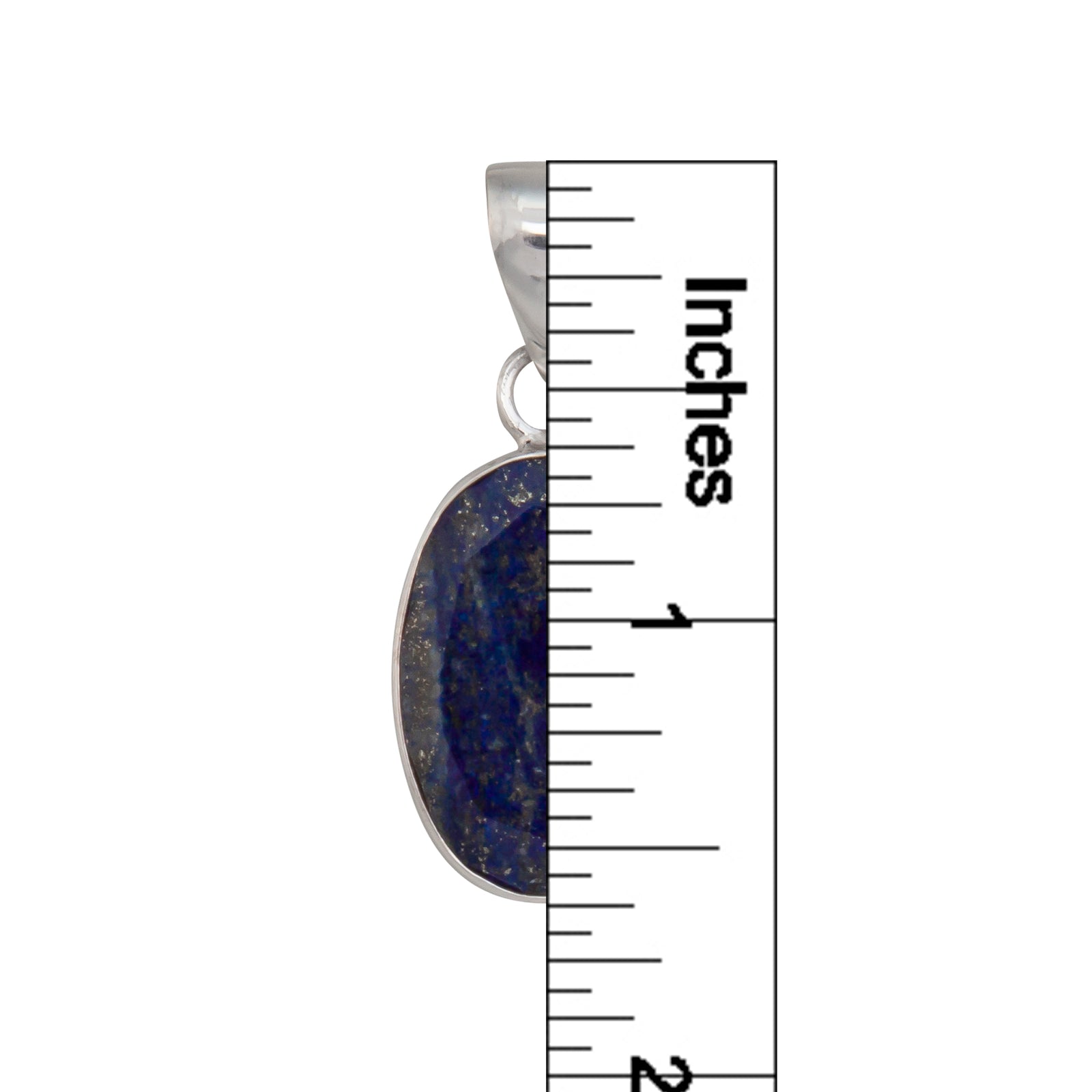 Sterling Silver Faceted Lapis Lazuli Oval Pendant | Charles Albert Jewelry