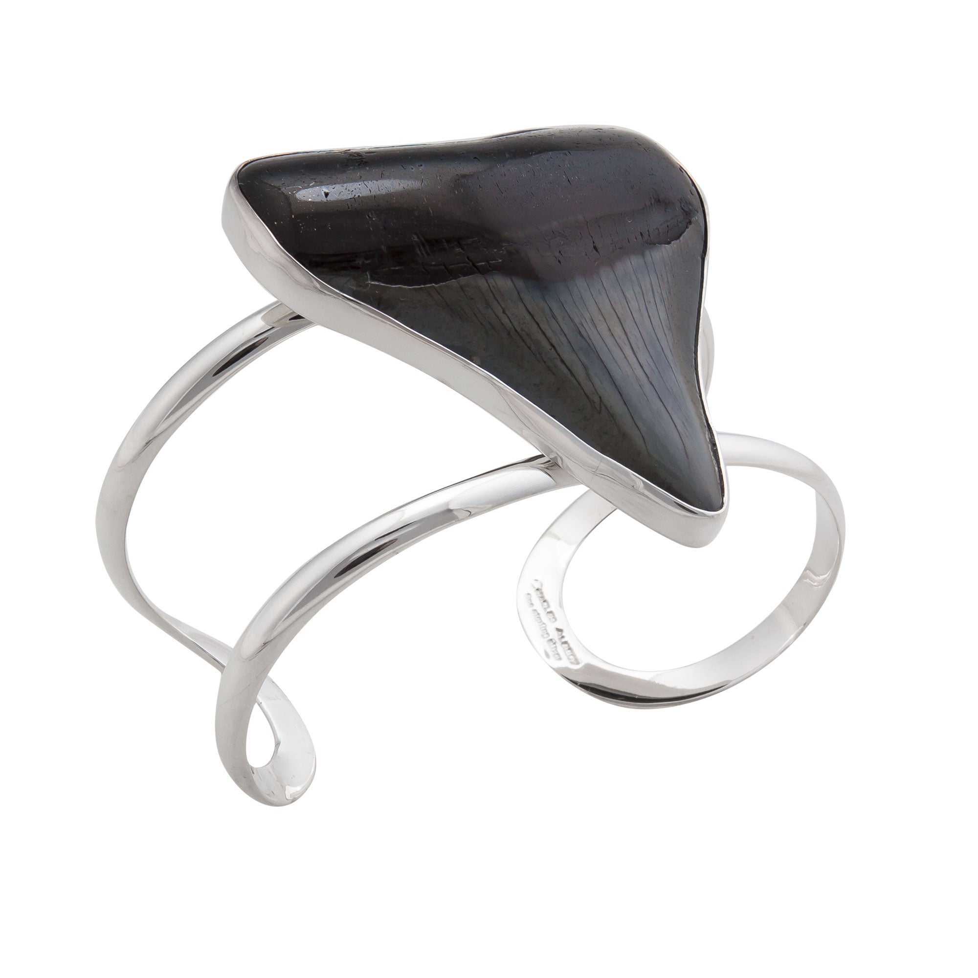 Sterling Silver Fossilized Shark Tooth Cuff | Charles Albert Jewelry