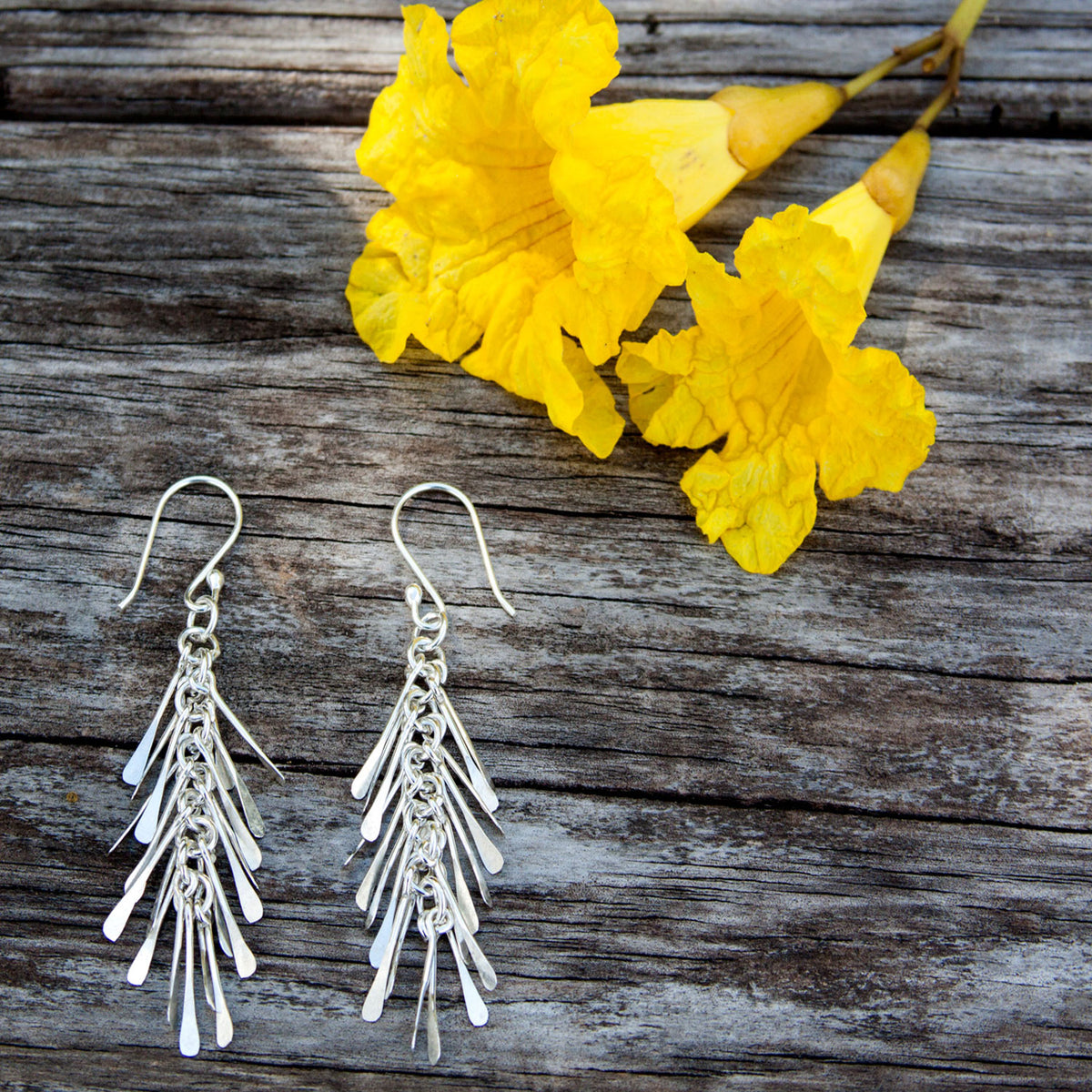 Sterling Silver Fringe Drop Earrings | Charles Albert Jewelry