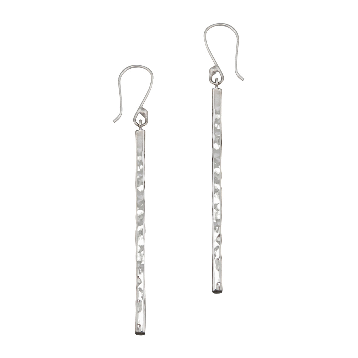 Sterling Silver Hammered Stick Earrings | Charles Albert Jewelry