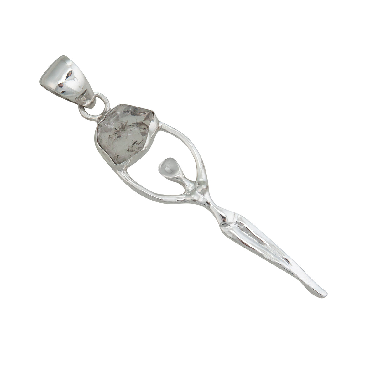 Sterling Silver Herkimer Diamond Goddess Pendant | Charles Albert Jewelry