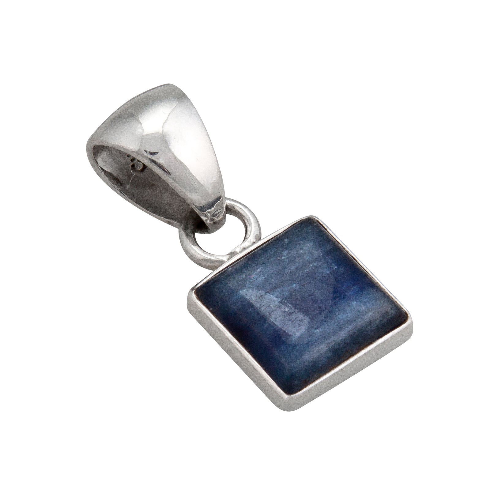 Sterling Silver Kyanite Square Pendant | Charles Albert Jewelry