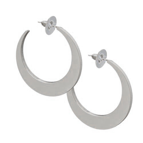 Sterling Silver Large Hoop Earrings - Main Image