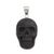 Sterling Silver Large Obsidian Skull Pendant | Charles Albert Jewelry