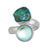 Sterling Silver Luminite & Campo Frio Turquoise Adjustable Ring | Charles Albert Jewelry