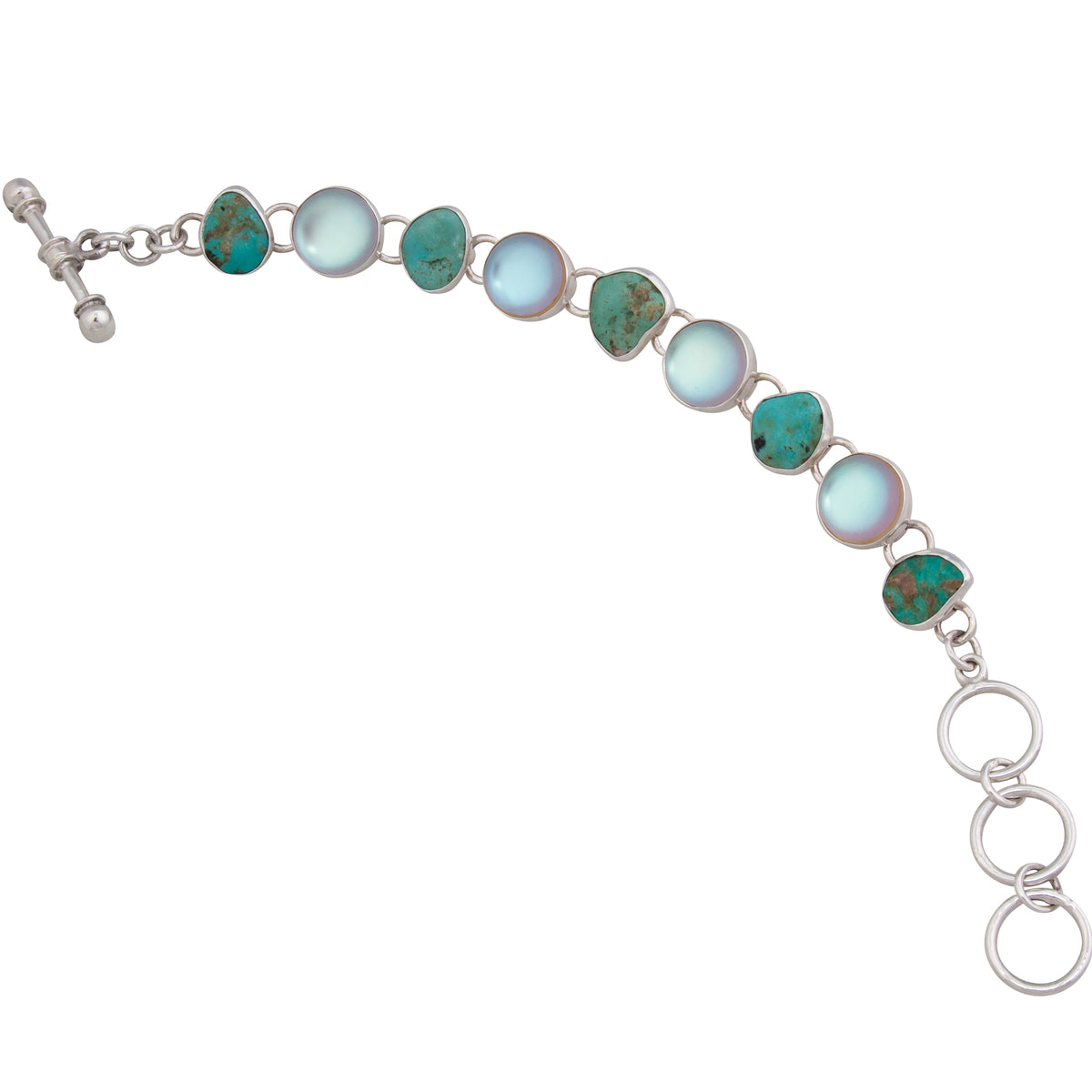 Sterling Silver Luminite & Campo Frio Turquoise Bracelet | Charles Albert Jewelry
