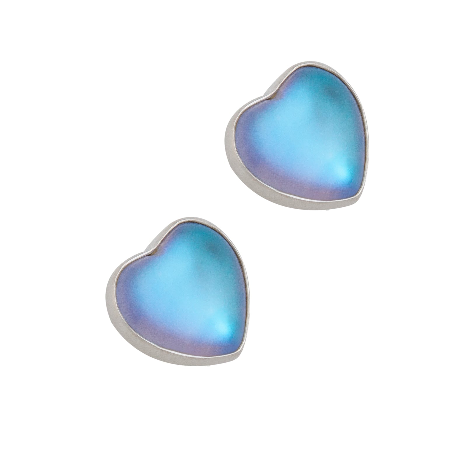 Sterling Silver Luminite Heart Post Earrings | Charles Albert Jewelry