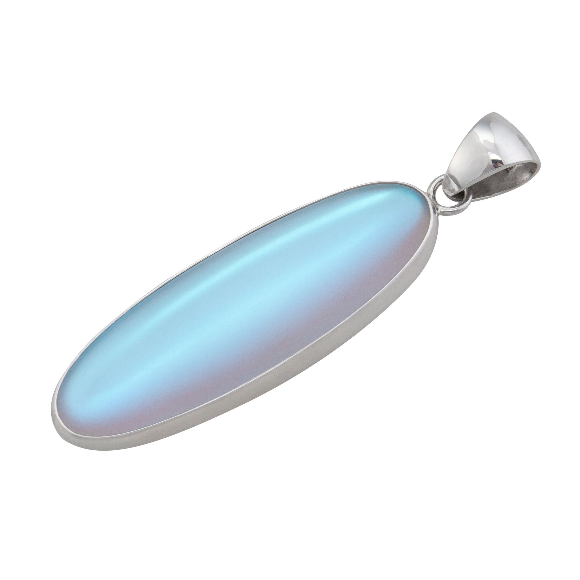 Sterling Silver Luminite Oblong Pendant | Charles Albert Jewelry