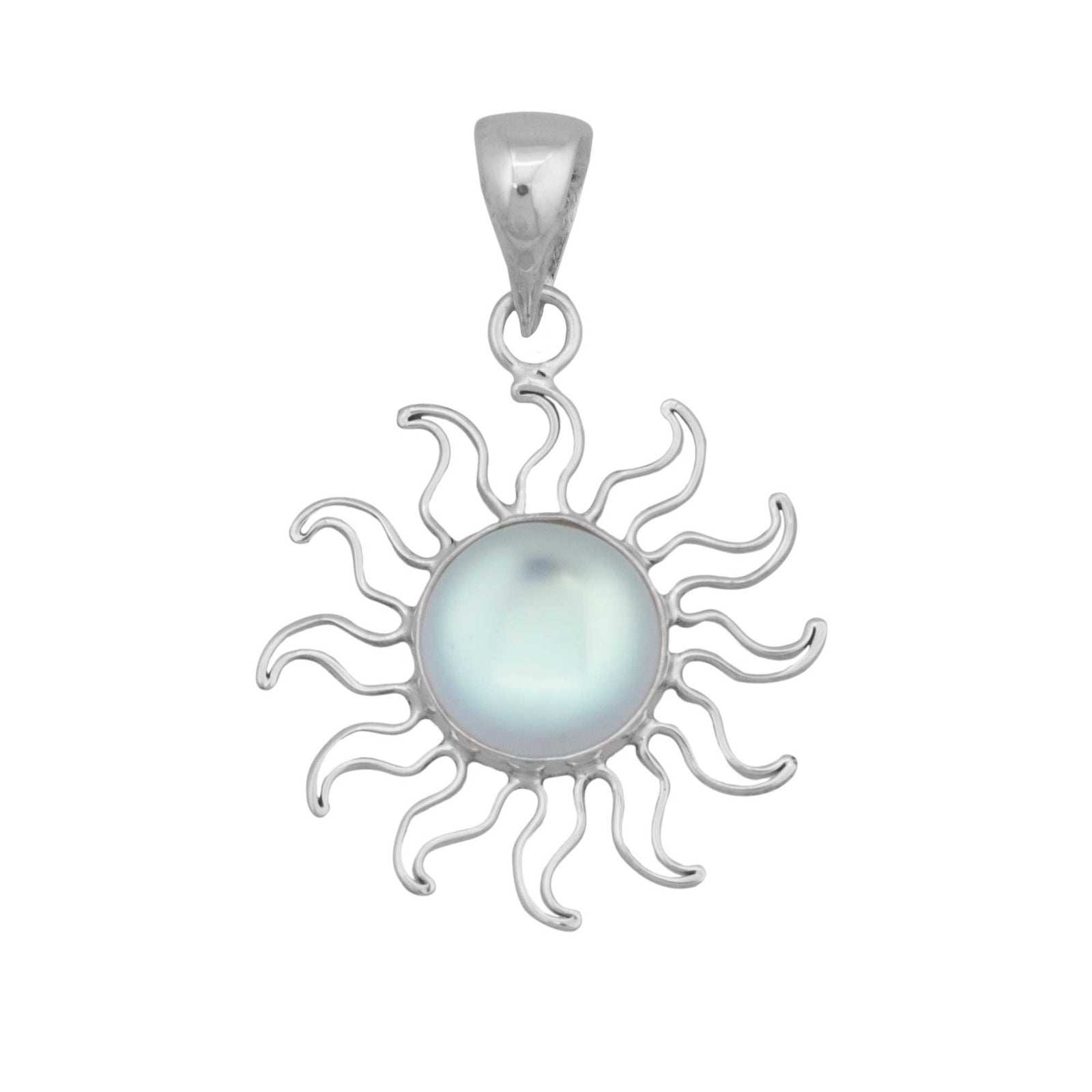 Sterling Silver Luminite Sun Pendant | Charles Albert Jewelry