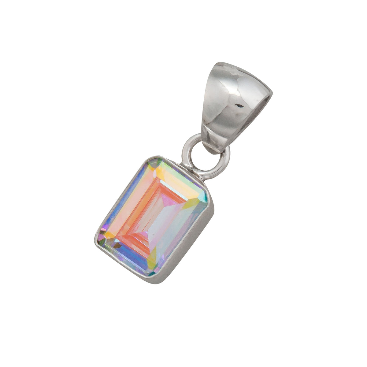 Sterling Silver Mercury Mist Rectangle Petite Pendant | Charles Albert Jewelry