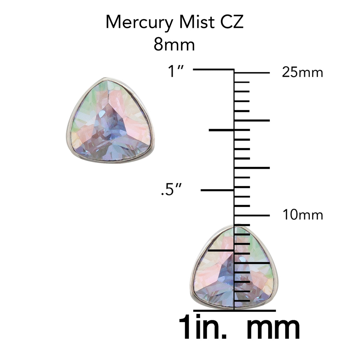 Sterling Silver Mercury Mist Trillion Post Earrings | Charles Albert Jewelry