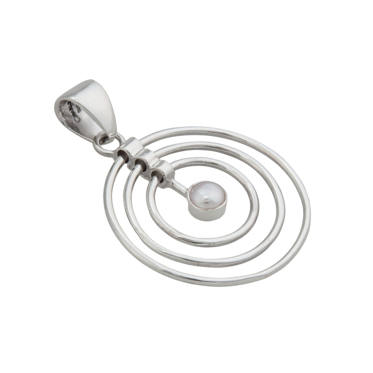 Sterling Silver Mini Pearl Infinity Pendant | Charles Albert Jewelry