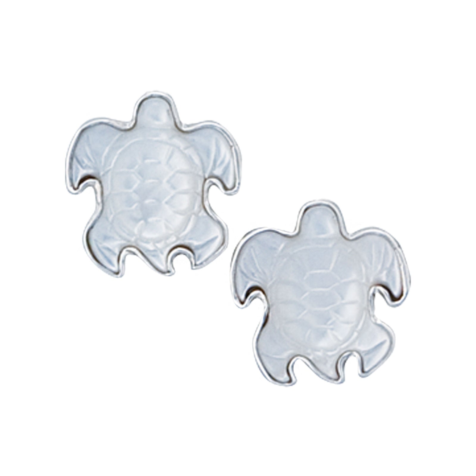 Sterling Silver Mother of Pearl Sea Turtle Post Earrings | Charles Albert Jewelry