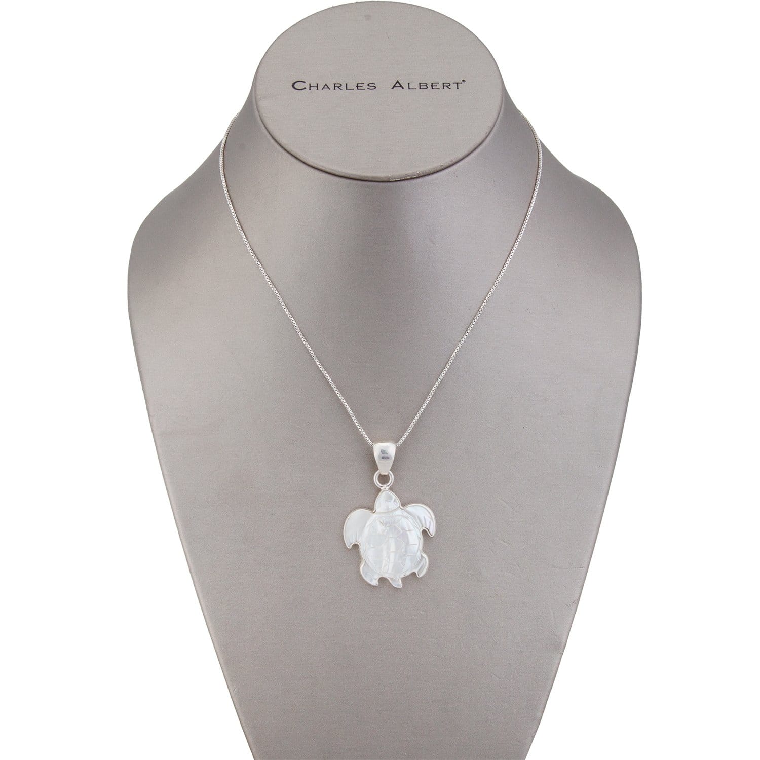 Sterling Silver Mother of Pearl Sea Turtle Small Pendant | Charles Albert Jewelry