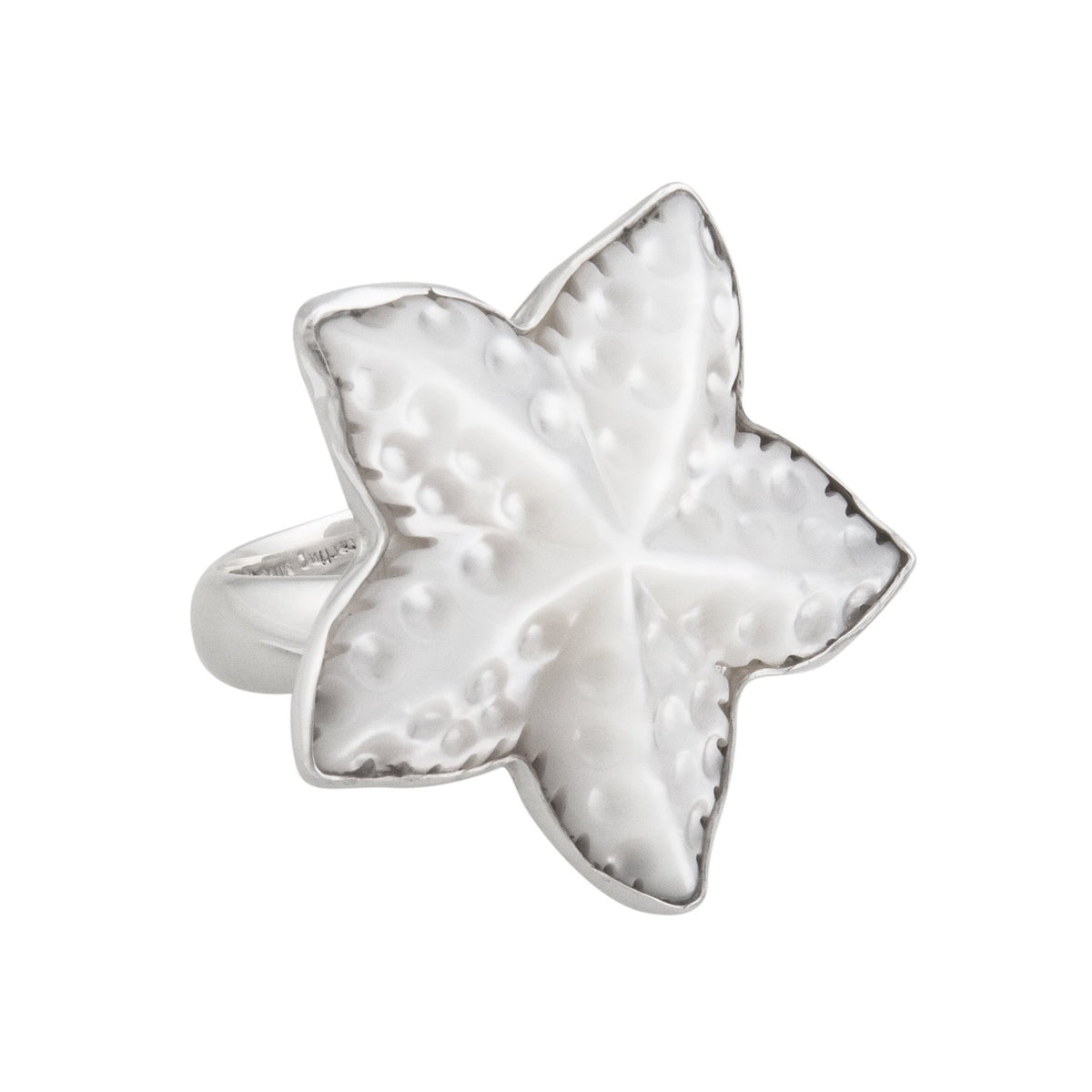 Sterling Silver Mother of Pearl Starfish Adjustable Ring | Charles Albert Jewelry