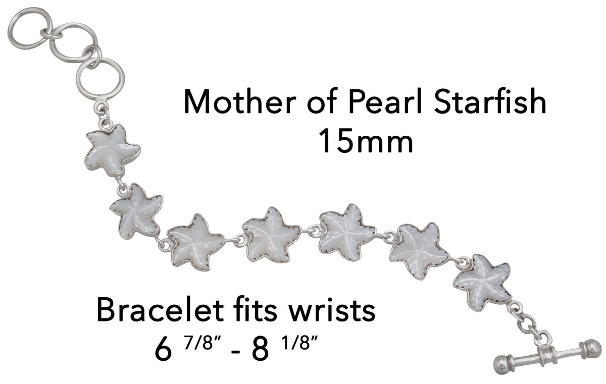 Sterling Silver Mother of Pearl Starfish Bracelet | Charles Albert Jewelry
