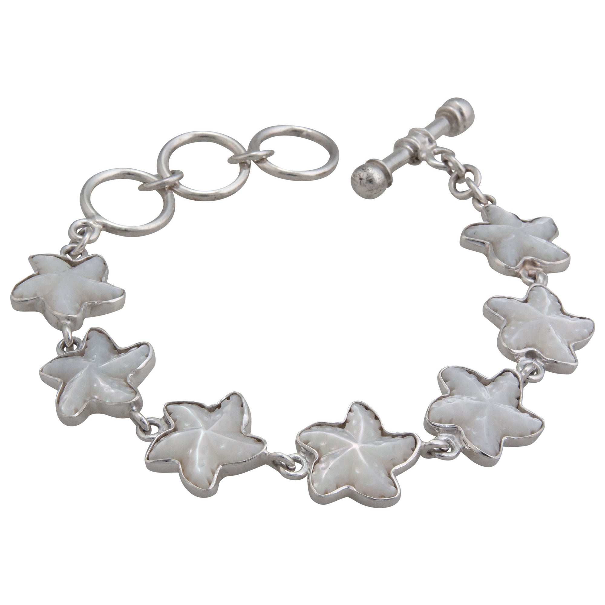 Sterling Silver Mother of Pearl Starfish Bracelet | Charles Albert Jewelry